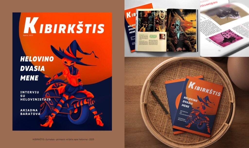 Žurnalo KIBIRKŠTIS viršelio iliustracija Helovino tema